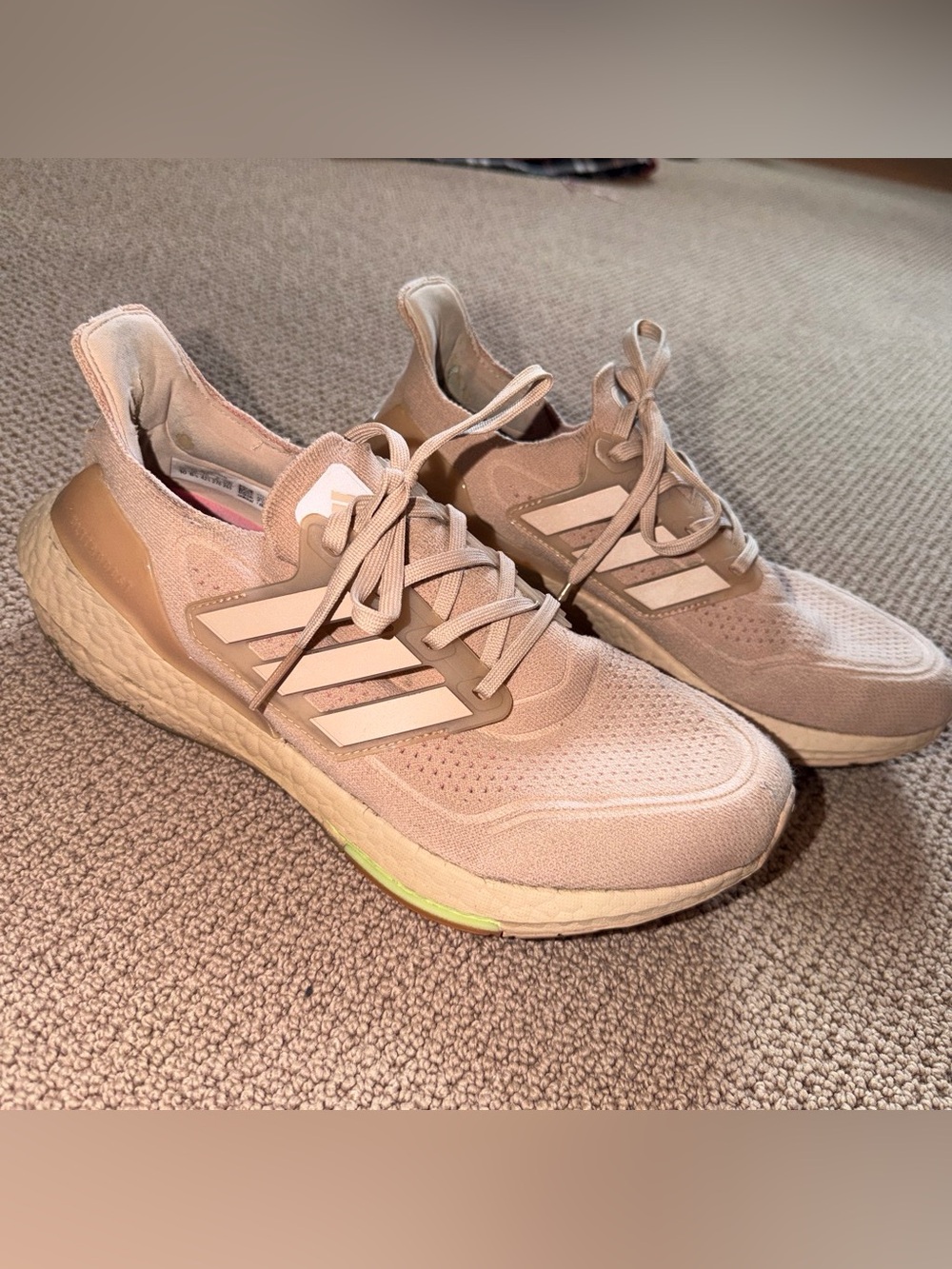 Adidas Women's Ultraboost Lace-Up Sneakers in Tan, Size 10